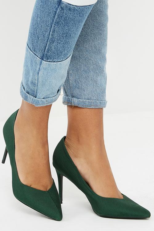 Pointed stiletto heel - green