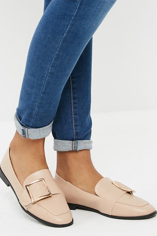 Buckle detail slip on - nude
