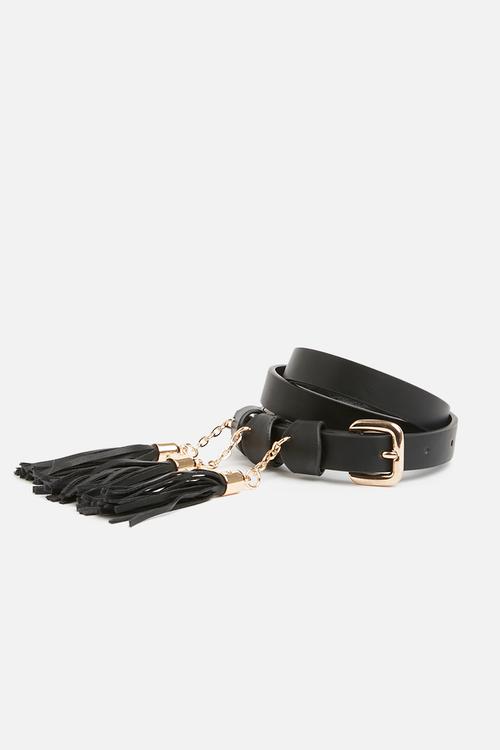 Black tassel belt