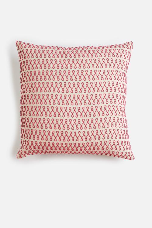 Reese embroidered cushion cover - pink