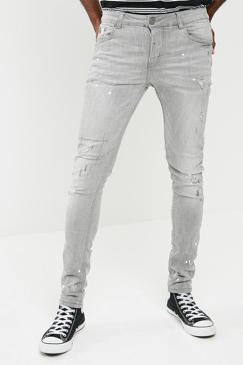 Rip and repair feather slim fit jeans