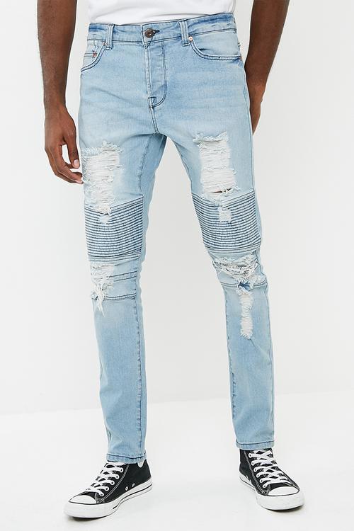 Spun biker jeans