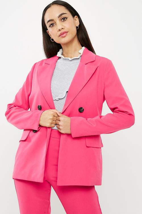 Shoulder pad blazer - pink