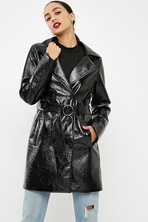 Vinyl trench coat