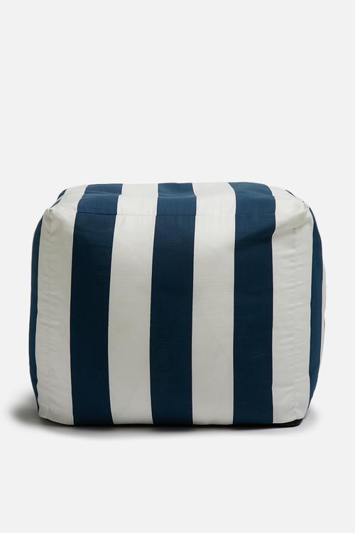 Stripe ottoman - navy & white