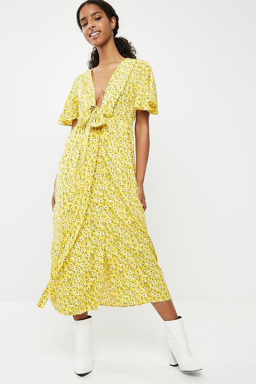 Molly floral wrap dress - yellow