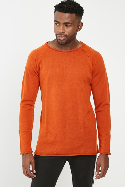 Raw edge scoop neck knit