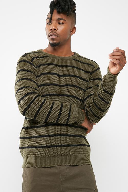 Stripe chunky pullover knit