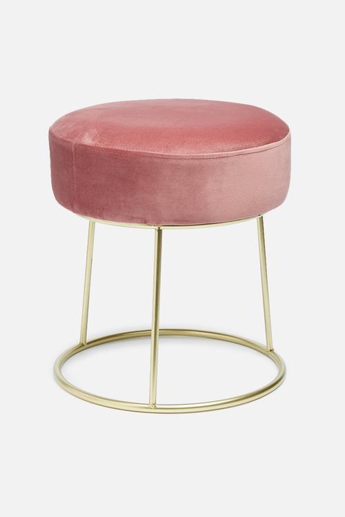 Framed ottoman - blush velvet