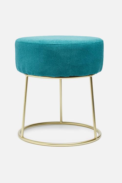 Framed ottoman - teal velvet