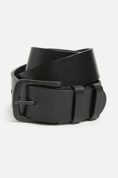 Leather belt - black