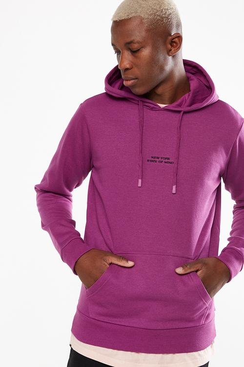 Fleece pullover hoodie  - purple