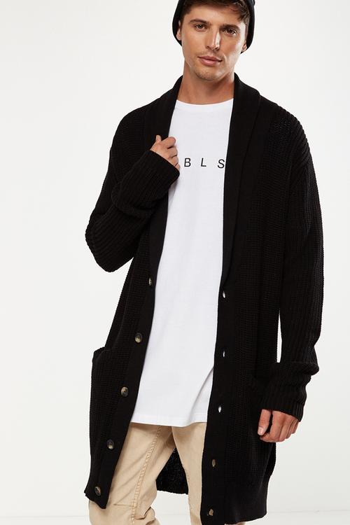 Longline cardi - black