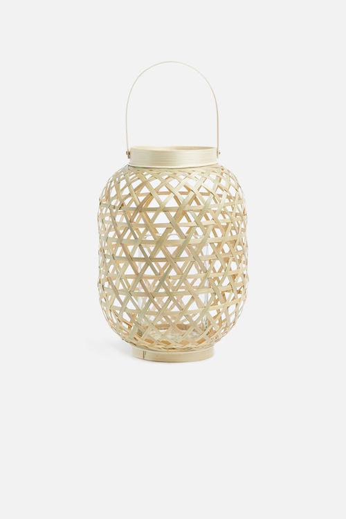 Medium lattice lantern - natural bamboo