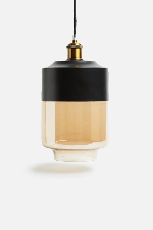 Duo cylinder pendant - black