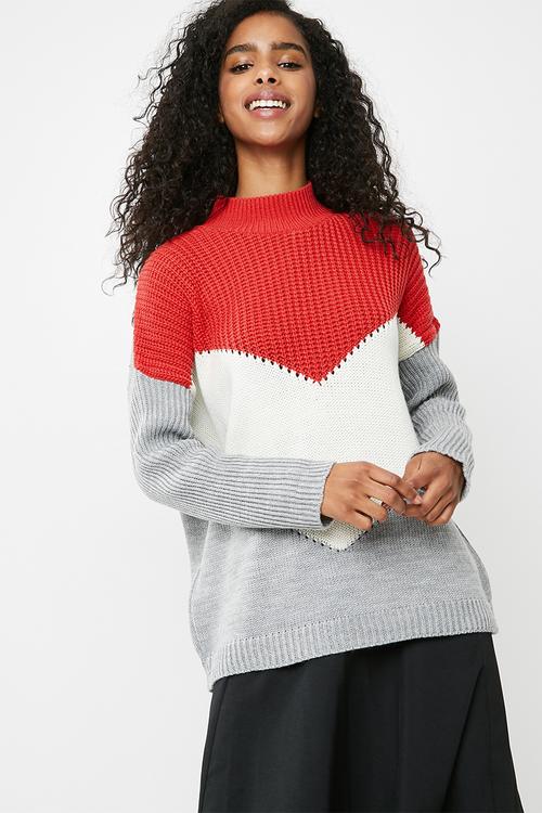 Colour blocked knit - multi