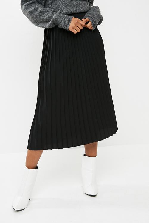 Pleat midi skirt - black 