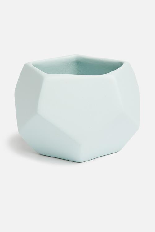 Hex mini vase - duck egg