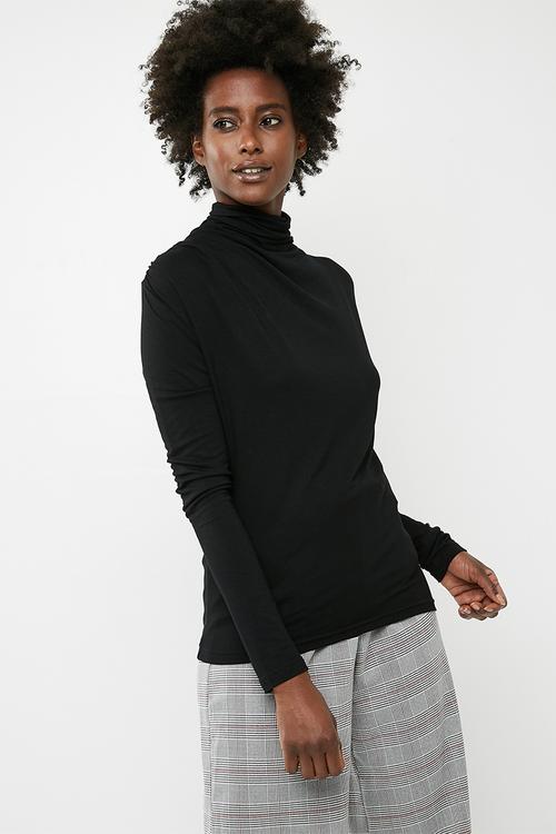 Glee waterfall longsleeve top - black 