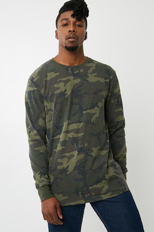 Waffle long sleeve tee - green