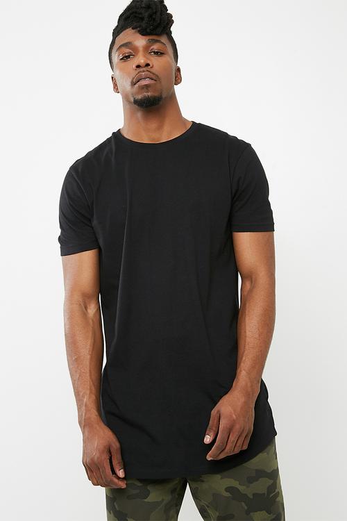 Curved hem tee - black 