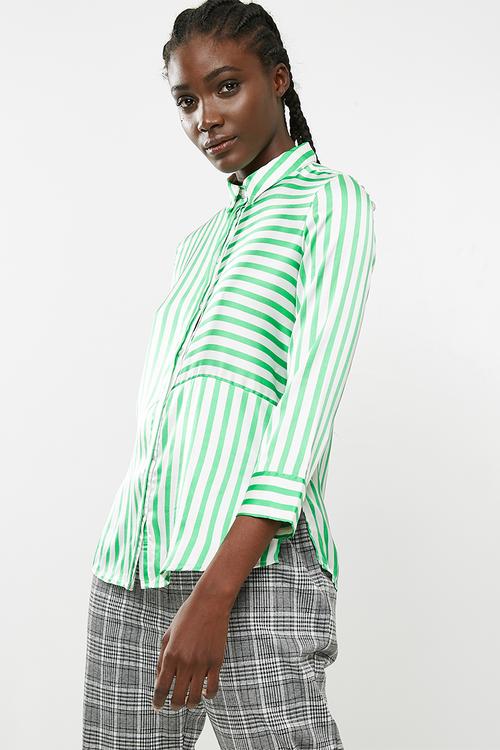 Jessica shirt - green & white
