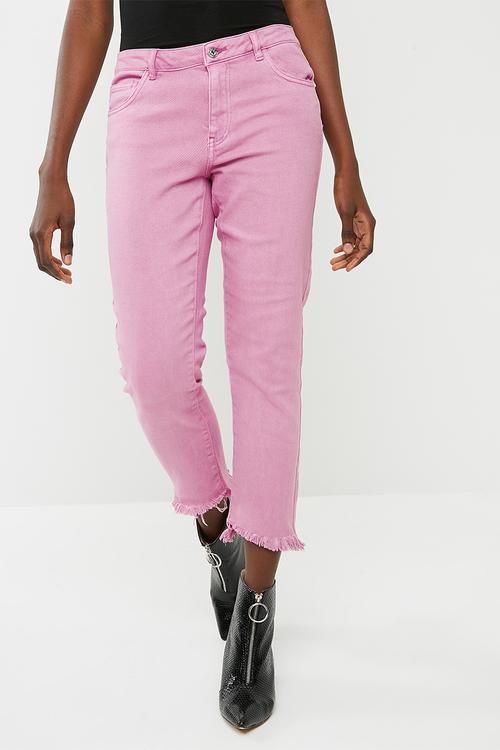 Gunvor regular straight jeans - pink 