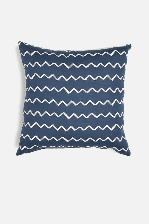 Shimmy cushion cover - navy & white