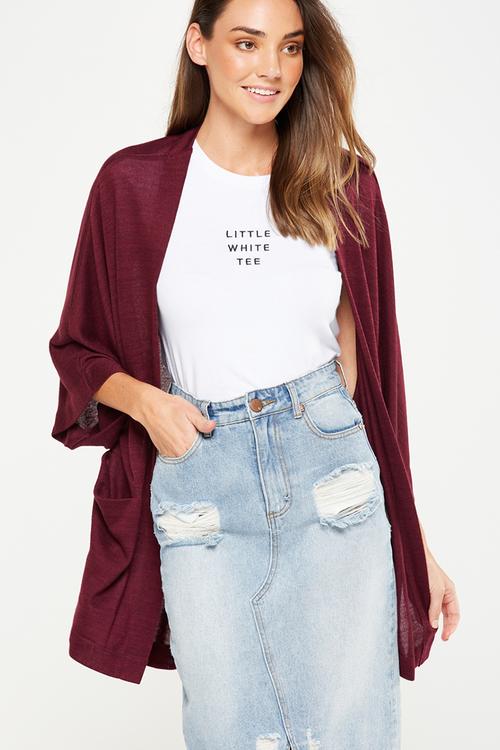 Kimono cardigan - burgundy