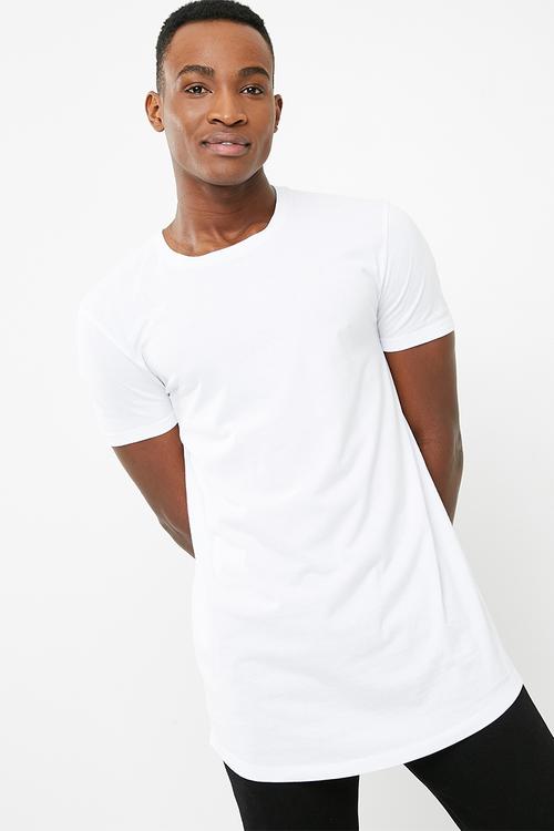 Curved hem tee - white 