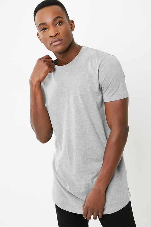 Curved hem tee - grey 