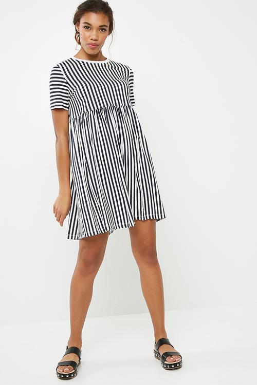 Freja stripe dress - navy 