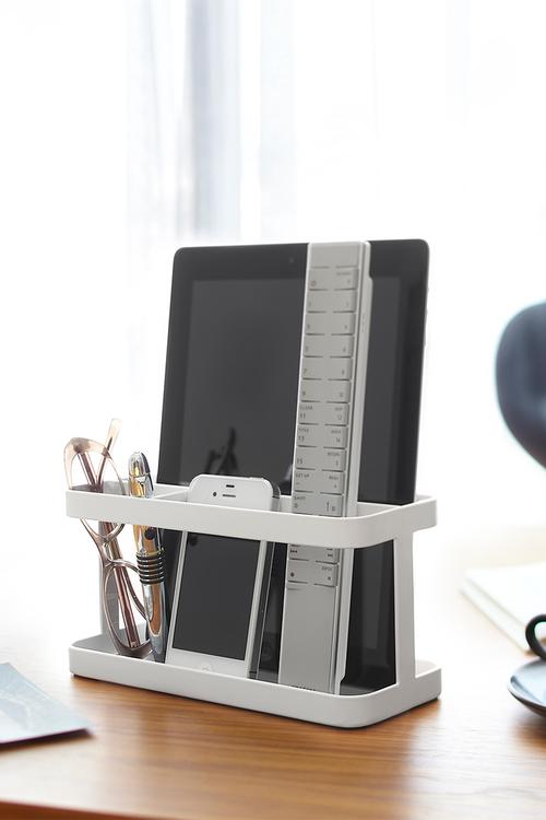 Tower tablet & remote control rack - white
