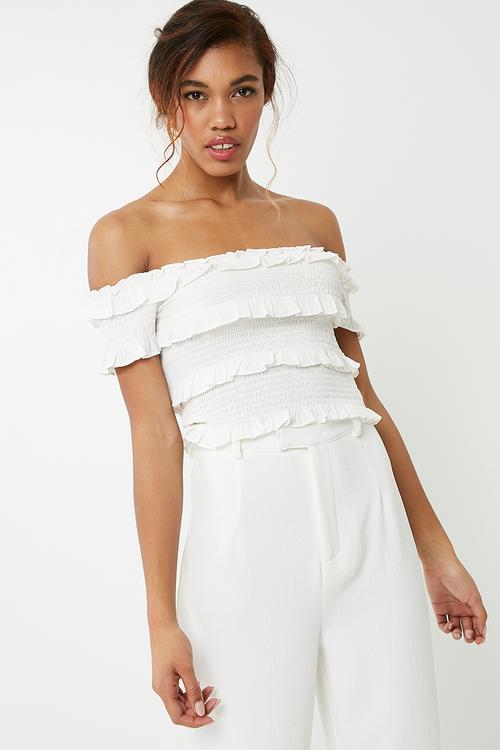 Gaston off shoulder top - white 
