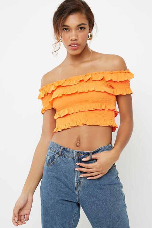 Gaston off shoulder top - orange 