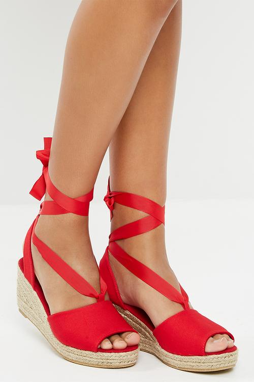 Sally wedge sandal - red 