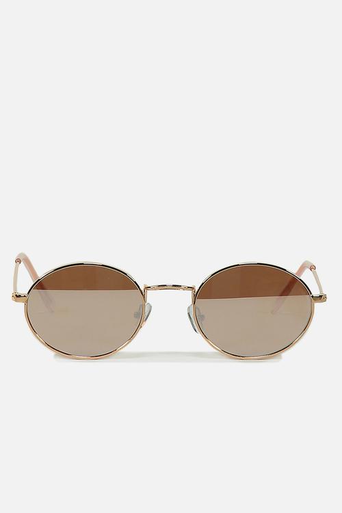 Paigey oval metal sunglasses - rose gold