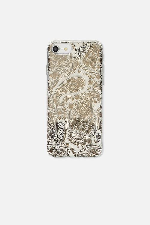 Transparent phone cover 6 - rose gold lace