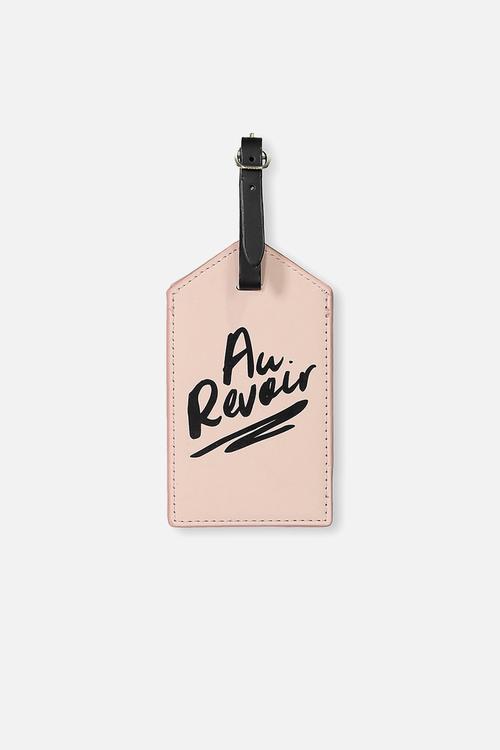 Luggage tag - pink au reviour