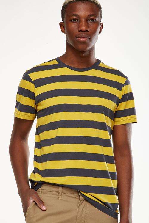 Tbar premium crew tee - blue & yellow 