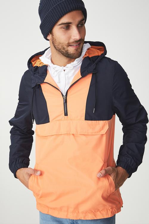 Vintage spray jacket - navy & orange