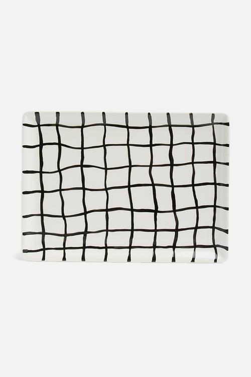 Juxta grid platter - white & black