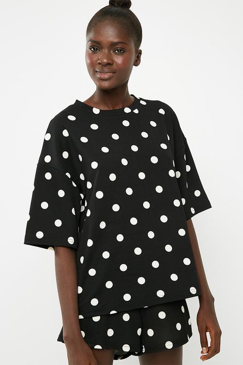 Spot boxy tee - black & white 