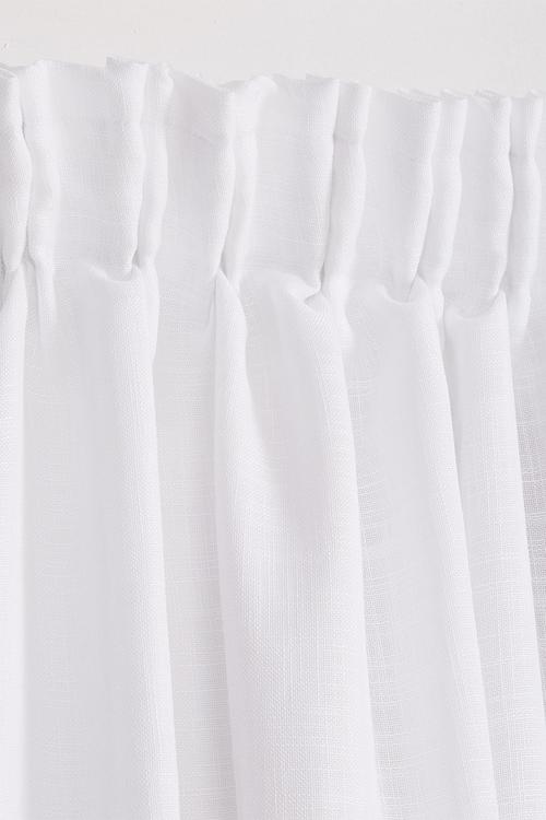 Taped lined curtain - white 