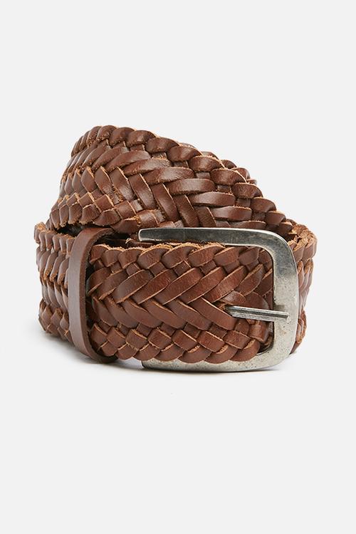 Matthew woven leather belt - brown