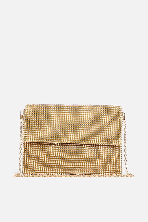 Chainmail foldover clutch - gold 