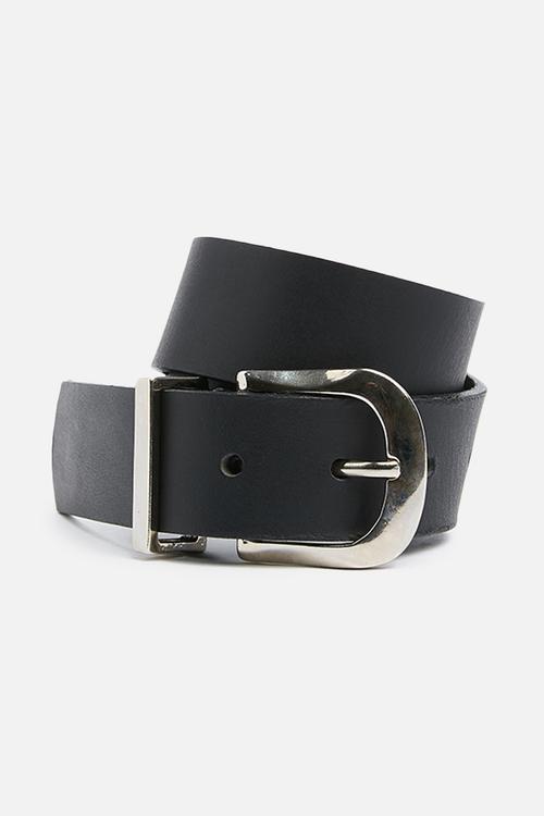 Nazley hip leather belt - black