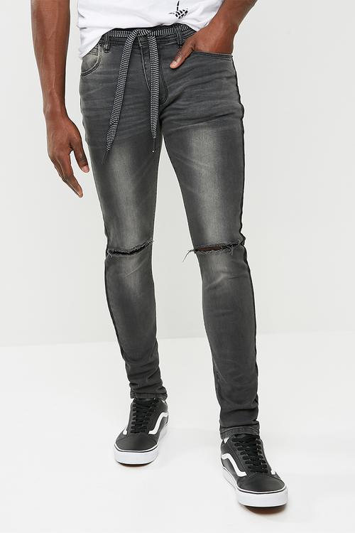 Skinny side stripe jeans - grey