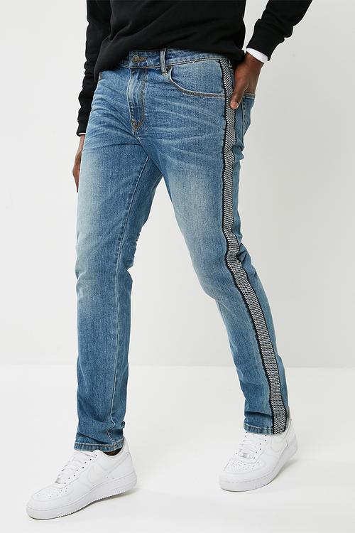 Slim taped jeans - blue