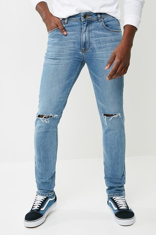 Skinny knee slice jeans - blue
